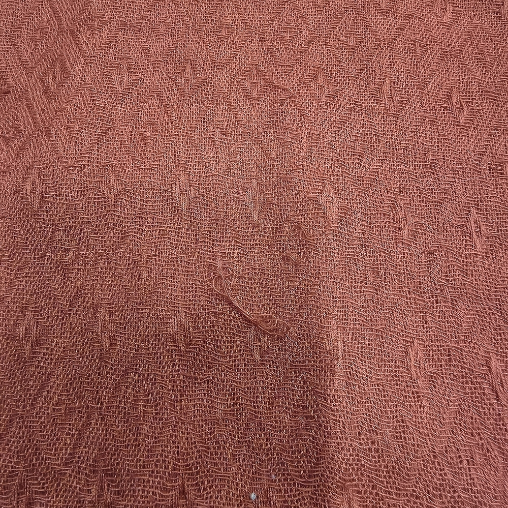 Vintage Rust Diamond Weave Boho Shawl - Oversized Fringe Wrap - AS IS - Picture 5 of 8